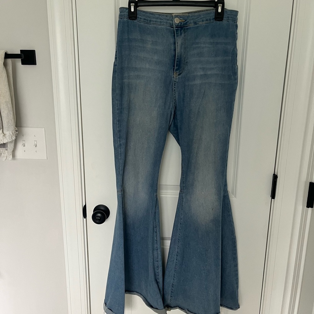 Free People Light Blue Flare Jeans